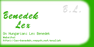 benedek lex business card